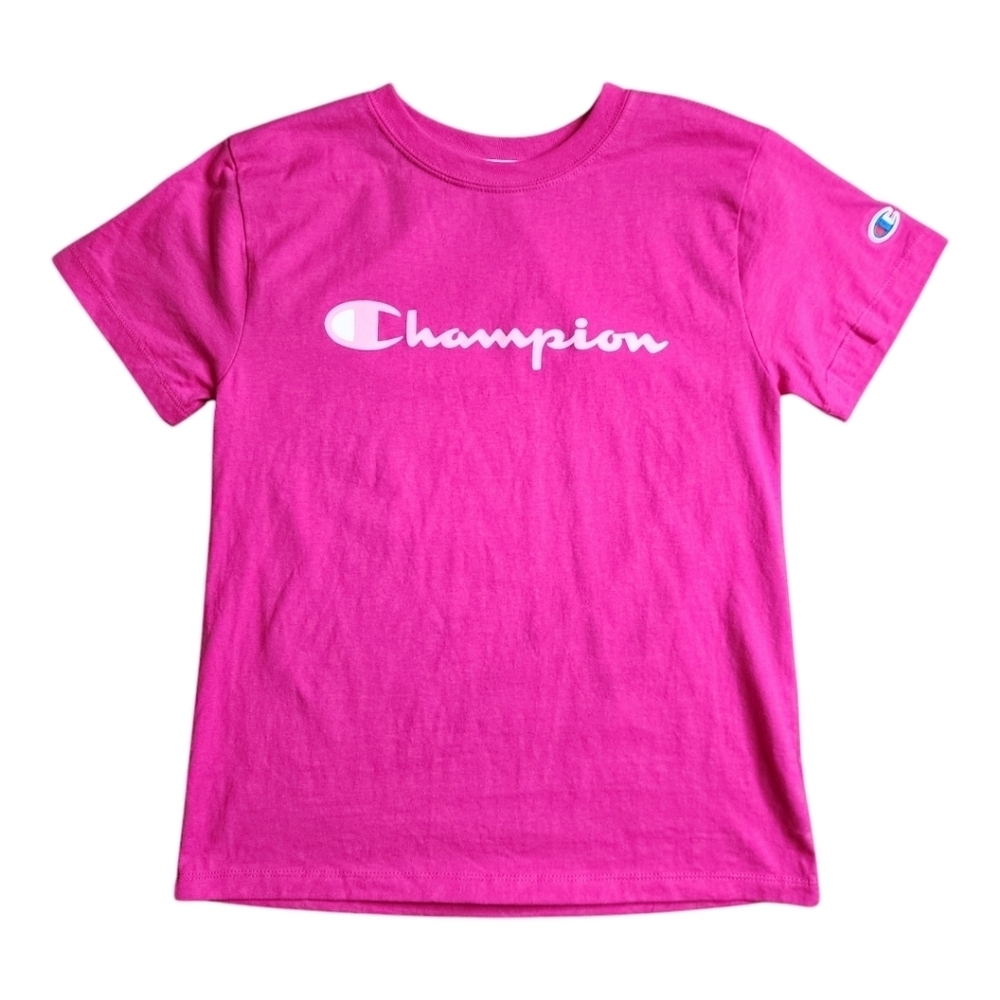 Champion Logo Pink Short Sleeve T-Shirt Size XS